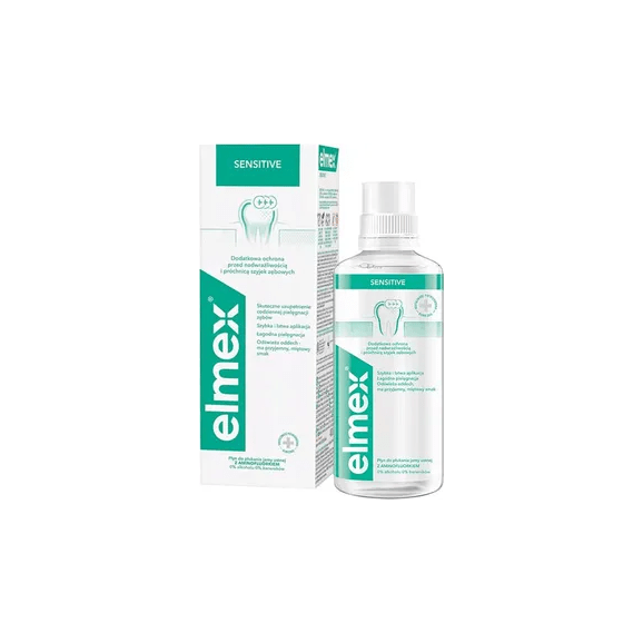 Elmex, płyn do płukania jamy ustnej Sensitive, 400 ml - zdjęcie produktu