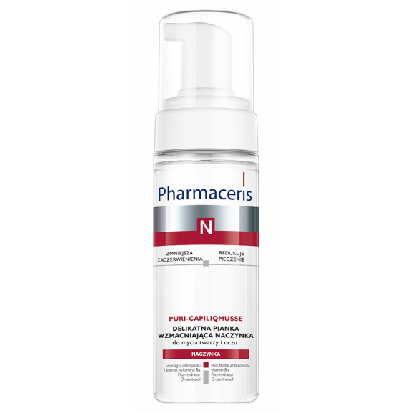 Pharmaceris N Puri-Capiliqmusse, pianka wzmacniająca naczynka do mycia twarzy i oczu, 150 ml - zdjęcie produktu