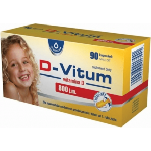 D-Vitum, witamina D dla dzieci, 800 j.m., kapsułki twist-off, 90 szt. - zdjęcie produktu