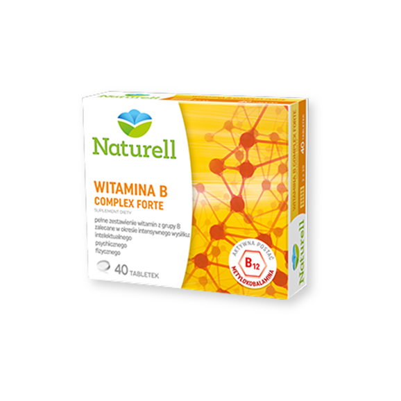 Naturell Witamina B Complex forte, tabletki, 40 szt. Naturell Witamina B Complex forte, tabletki, 40 szt. - zdjęcie produktu
