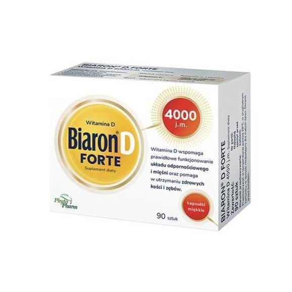 Biaron D Forte 4000 j.m., kapsułki, 90 szt. - zdjęcie produktu