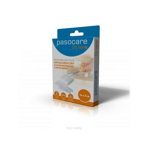 Pasocare Soft Plus, Plaster włókninowy z opatrunkiem, 1 m x 8 cm, 1 sztuka - zdjęcie produktu