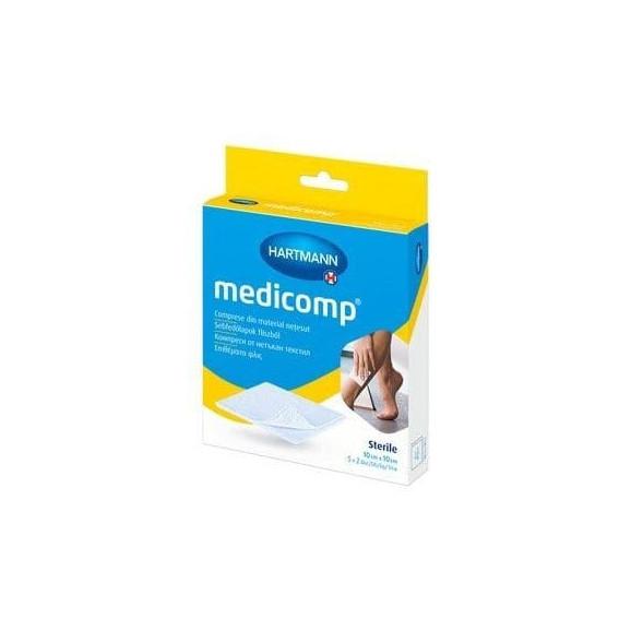 Medicomp, kompresy jałowe, włókninowe, 4-warstwowe, 10 cm x 10 cm, 10 sztuk - zdjęcie produktu