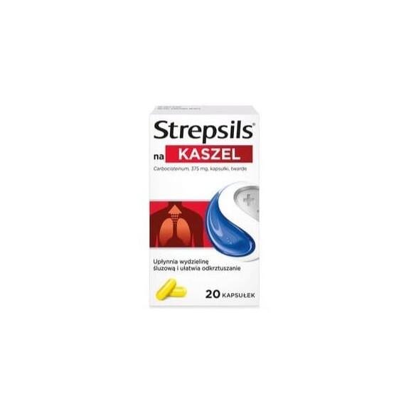 Strepsils na kaszel, 375 mg, kapsułki twarde, 20 szt. - zdjęcie produktu
