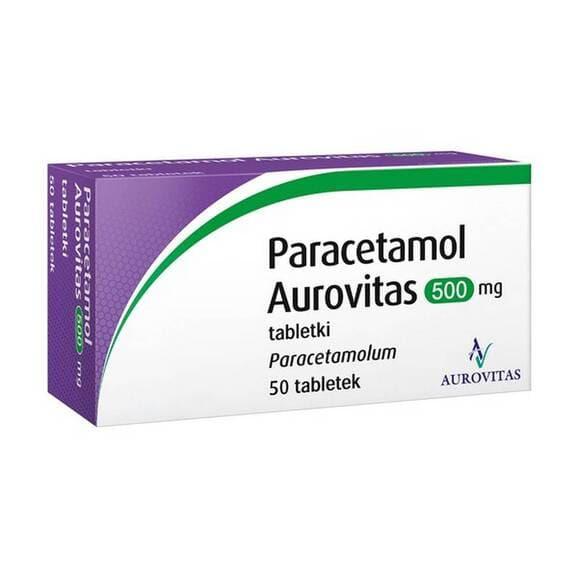 Paracetamol Aurovitas, 500 mg, tabletki, 50 szt. - zdjęcie produktu