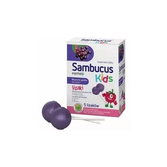 Sambucus Kids Lizaki, smak malinowy, 5 szt - zdjęcie produktu