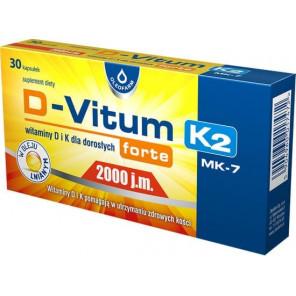 D-Vitum Forte 2000 j.m. K2 MK-7, witaminy D i K dla dorosłych, kapsułki, 30 szt. - zdjęcie produktu