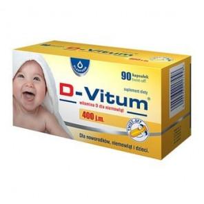D-Vitum Witamina D dla niemowląt 400 j.m., kapsułki twist-off, 90 szt. - zdjęcie produktu