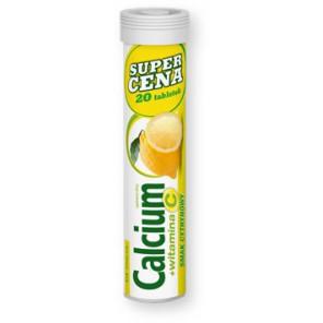 Calcium + witamina C, tabletki musujące o smaku cytrynowym, 20 szt. - zdjęcie produktu
