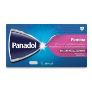 Panadol Femina 500 mg + 10 mg, tabletki powlekane, 10 szt. - zdjęcie produktu