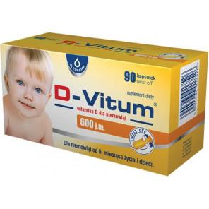 D-Vitum 600 j.m., witamina D dla niemowląt, kapsułki twist-off, 90 szt. - zdjęcie produktu