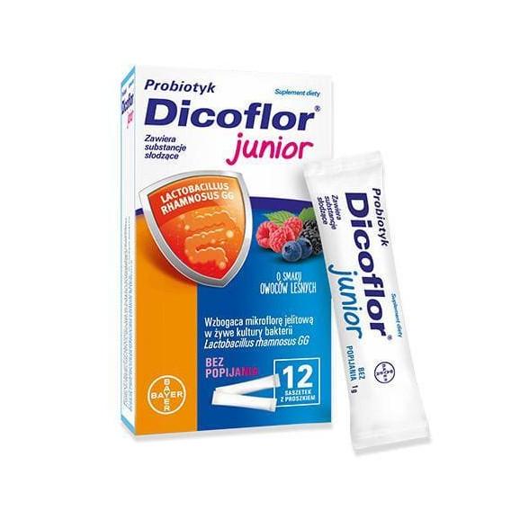 Dicoflor Junior, proszek w saszetkach, 12 szt. - zdjęcie produktu