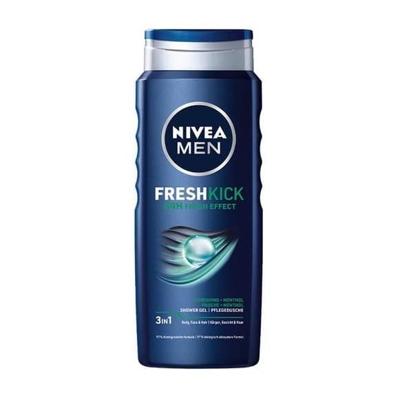 Nivea MEN Fresh Kick 24H Fresh Effect 3w1, żel pod prysznic, 500 ml - zdjęcie produktu