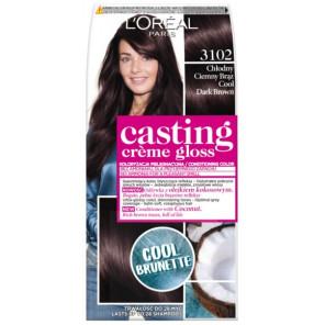 Krem koloryzujący do włosów L'Oréal Paris Casting Créme Gloss, 3102 CHŁODNY CIEMNY BRĄZ, 1 szt. - zdjęcie produktu