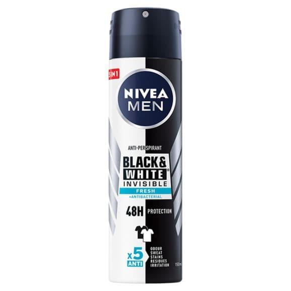 Nivea MEN Black & White Invisible Fresh, antyperspirant, spray, 150 ml - zdjęcie produktu