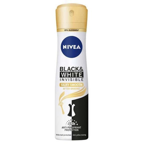 Nivea Black & White Invisible Silky Smooth, antyperspirant, spray, 150 ml - zdjęcie produktu