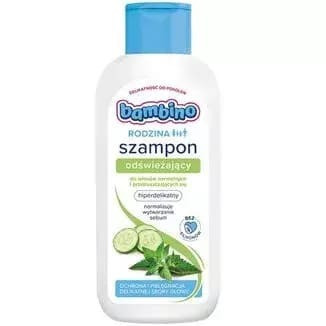 Bambino Rodzina, hiperdelikatny szampon odświeżający, włosy normalne i przetłuszczające się, 400 ml