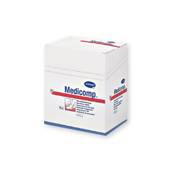 Kompres włóknisty jałowy Medicomp, 4 warstwowy, 5 cm x 5 cm, 50 szt. - zdjęcie produktu