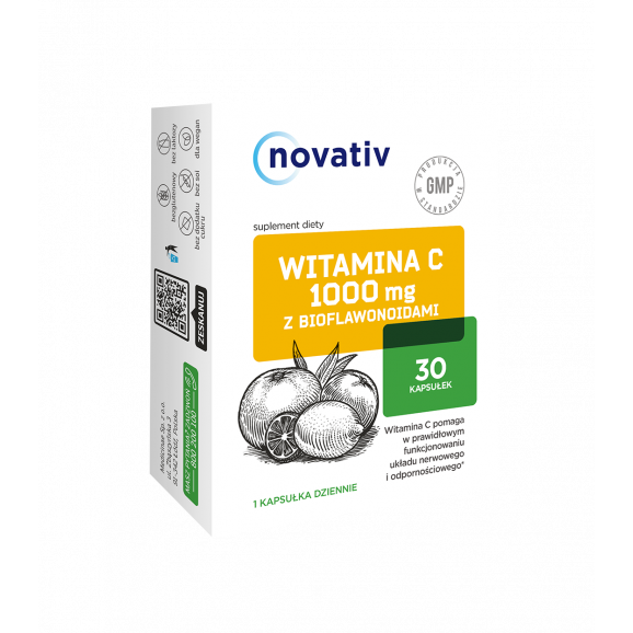Novativ Witamina C 1000 mg z bioflawonoidami, 30 kaps. - zdjęcie produktu