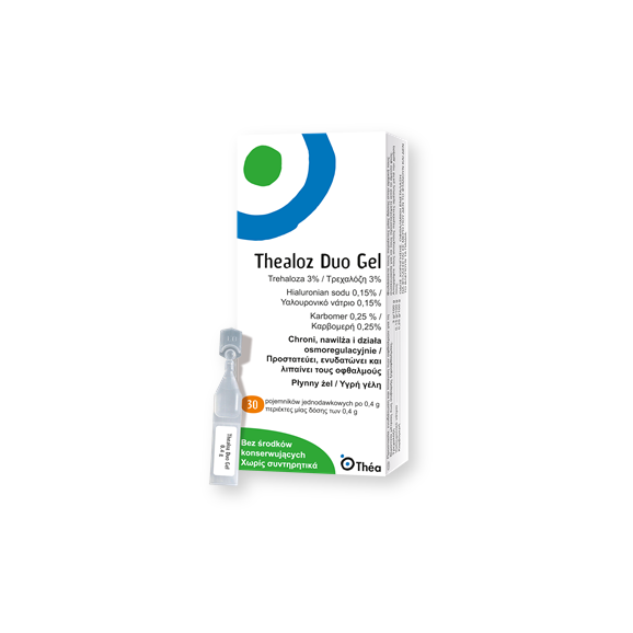 Thealoz Duo Gel, żel płynny do oka, 0,4 g, 30 szt. Thealoz Duo Gel, żel płynny do oka, 0,4 g, 30 szt. - zdjęcie produktu