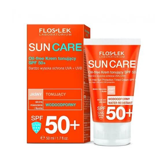 Flos-Lek Sun Care, ochronny krem tonujący, skóra tłusta i mieszana, SPF 50+, 50 ml - zdjęcie produktu
