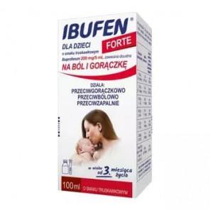 Ibufen dla dzieci forte o smaku truskawkowym, (200mg/5ml), zawiesina doustna, 100 ml - zdjęcie produktu
