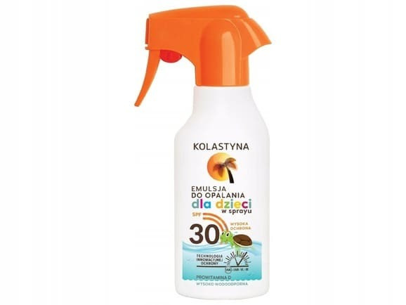 Kolastyna, wodoodporna emulsja do opalania dla dzieci, spray, SPF 30, 200 ml