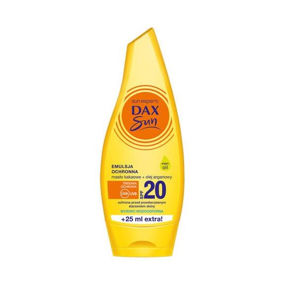 DAX Sun, emulsja do opalania z masłem kakaowym i olejem arganowym, SPF 20, 175 ml - zdjęcie produktu