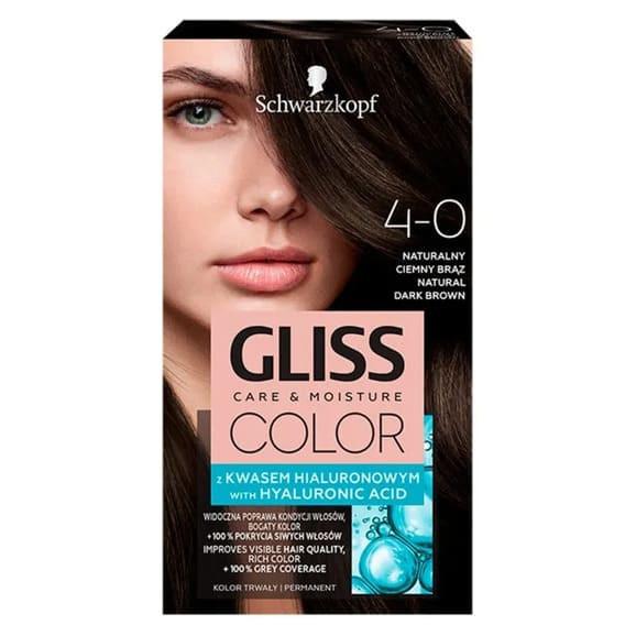 Farba do włosów Gliss Color, Naturalny Ciemny Brąz 4-0, 1 szt. Farba do włosów Gliss Color, Naturalny Ciemny Brąz 4-0, 1 szt. - zdjęcie produktu