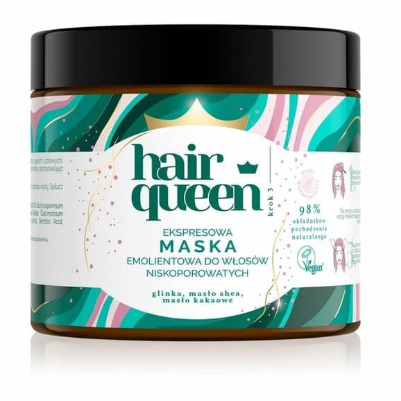 Hair Queen, Ekspresowa maska emolientowa do włosów niskoporowatych, 400ml - zdjęcie produktu