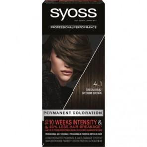 Farba do włosów Syoss Permanent Coloration, Średni Brąz 4-1, 1 szt. - zdjęcie produktu
