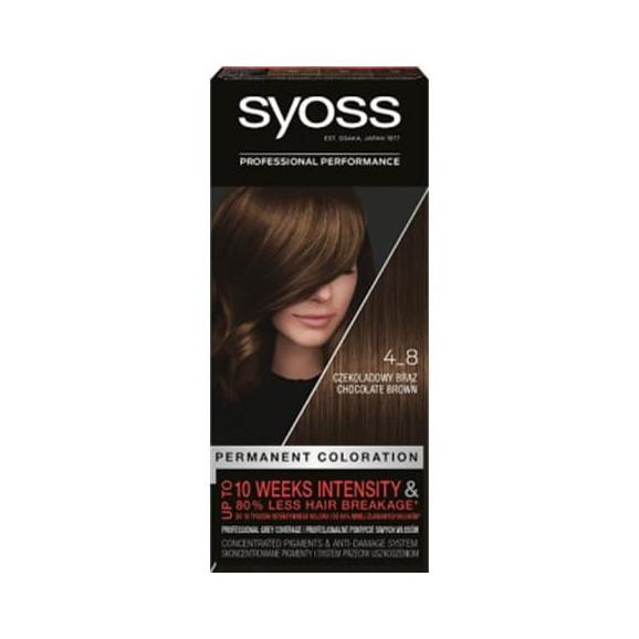 Farba do włosów Syoss Permanent Coloration, Czekoladowy Brąz 4-8, 1 szt. - zdjęcie produktu