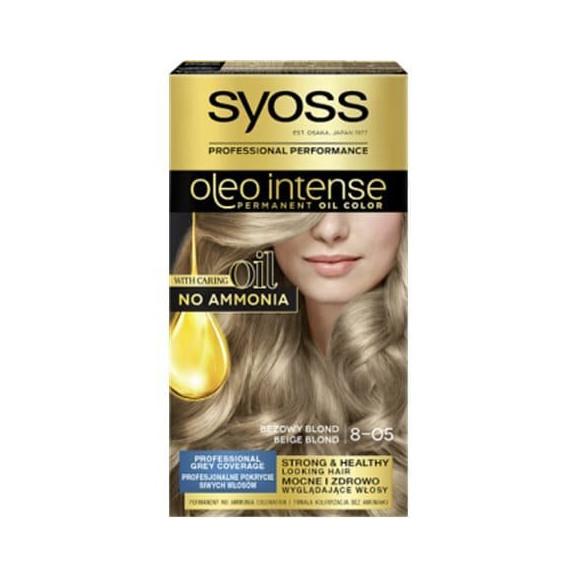 Farba do włosów Syoss Oleo Intense, Beżowy Blond 8-05, 1 szt. - zdjęcie produktu