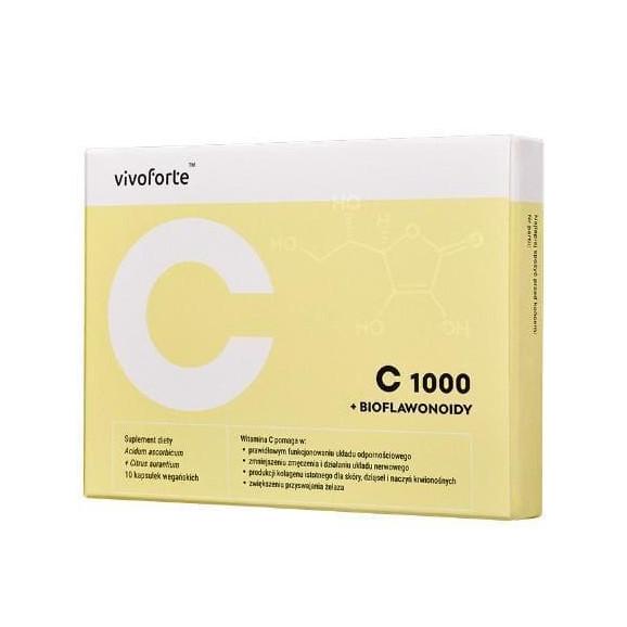 VivoForte Witamina C 1000 mg + bioflawonoidy, kapsułki, 10 szt. - zdjęcie produktu