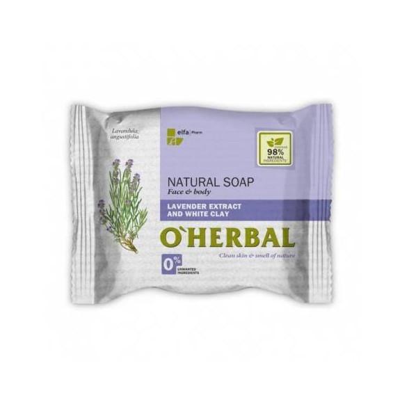 O’Herbal mydło w kostce, ekstrakt z lawendy i biała glinka, 100 g - zdjęcie produktu