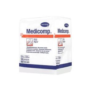 Medicomp, kompresy niejałowe, włókninowe, 4 warstwowe, 7,5 cm x 7,5 cm, 100 szt. - zdjęcie produktu