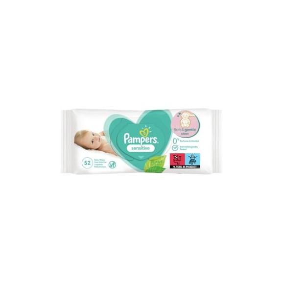 Pampers Sensitive, chusteczki nawilżane dla dzieci i niemowląt, 52 szt. - zdjęcie produktu