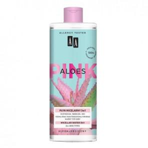 AA Pink Aloes, płyn micelarny 3w1, do każdego rodzaju cery, 400 ml - zdjęcie produktu