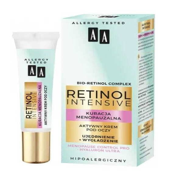 AA Retinol Intensive Kuracja Menopauzalna, aktywny krem pod oczy, Ujędrnienie+Wygładzenie, 15 ml