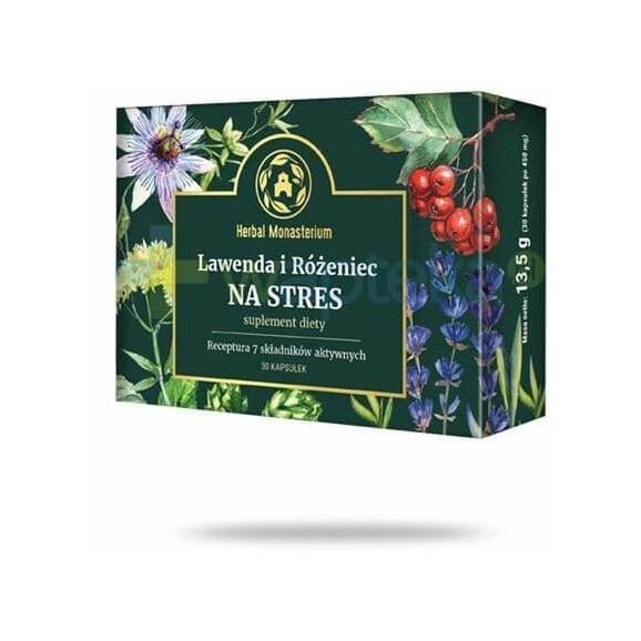 Herbal Monasterium Lawenda i różeniec na stres, kasułki, 30 szt. - zdjęcie produktu
