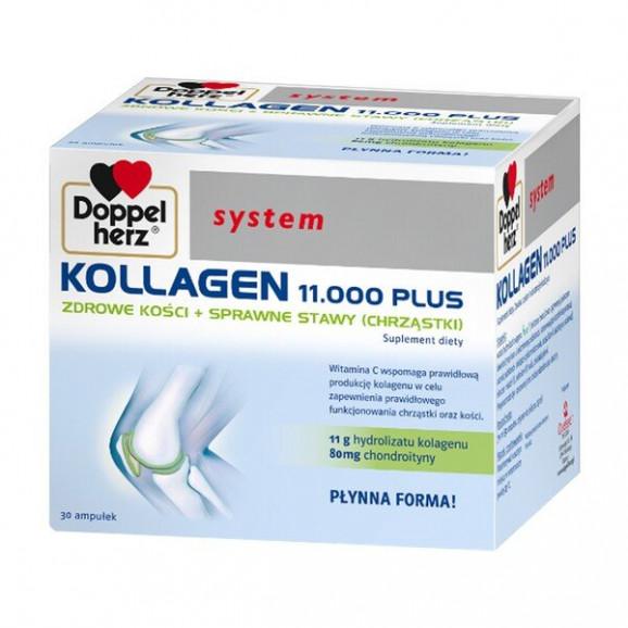 Doppelherz System Kollagen 11.000 Plus, płyn, 25 ml, ampułki, 30 szt. - zdjęcie produktu