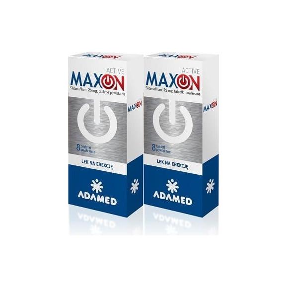 MAXON ACTIVE, 25 mg, 8 tabletek powlekanych – lek na potencję - zdjęcie produktu