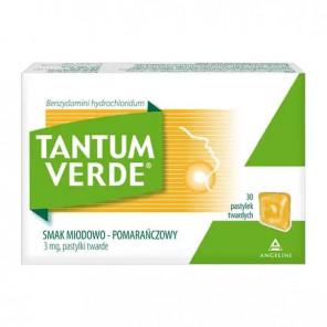 Tantum Verde smak miodowo-pomarańczowy, 3 mg, pastylki twarde, 30 szt. - zdjęcie produktu