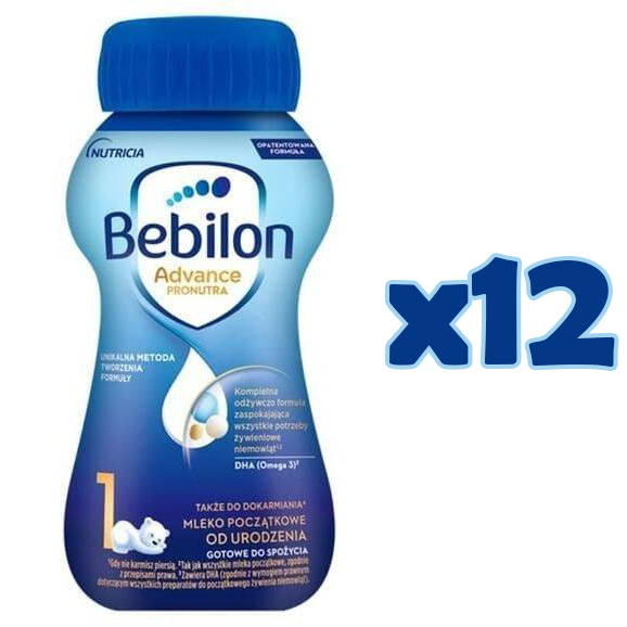 Bebilon 1 Pronutra­-Advance, mleko początkowe od urodzenia, płyn, 200 ml, 12 szt. - zdjęcie produktu