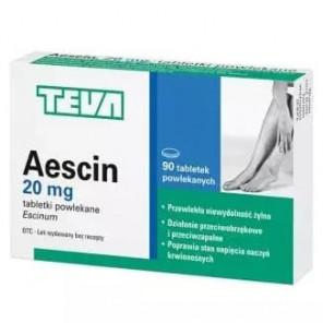Aescin, 20 mg, tabletki powlekane, 90 szt. - zdjęcie produktu