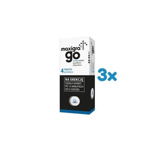 Maxigra Go, 25 mg, tabletki powlekane, 12 szt. - zdjęcie produktu
