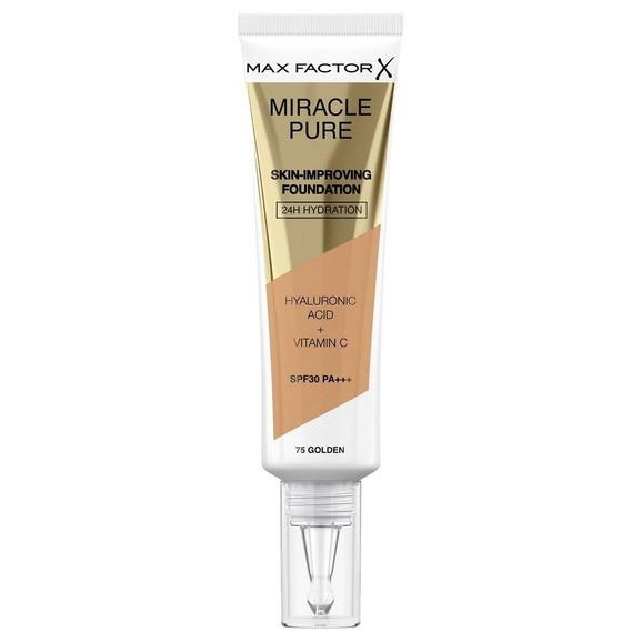 Max Factor Miracle Pure, rozświetlający podkład odżywczy 75 Golden, 30 ml - zdjęcie produktu
