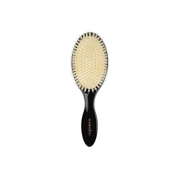 Szczotka do włosów z naturalnego włosia Kashoki Smooth White Detangler, owalna, 1 szt. - zdjęcie produktu
