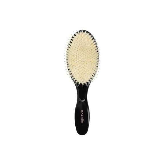 Szczotka do włosów z naturalnego włosia Kashoki Smooth White Detangler XL, OWALNA, 1 szt. - zdjęcie produktu