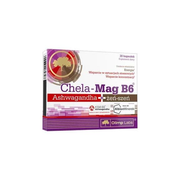 Olimp Chela-Mag B6 Ashwagandha+żeń-szeń, kapsułki, 30 szt. - zdjęcie produktu